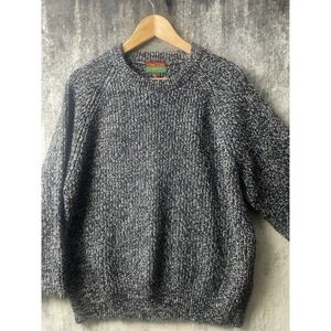 Vintage Oakton Chunky Knit Gray Mens 3/4 sleeve XL Sweater‎